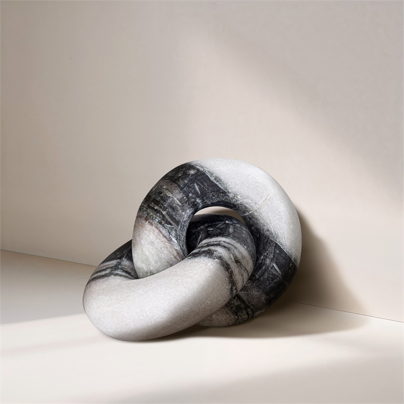 Meridian Furniture Knot Panda Marble Decorative Knot