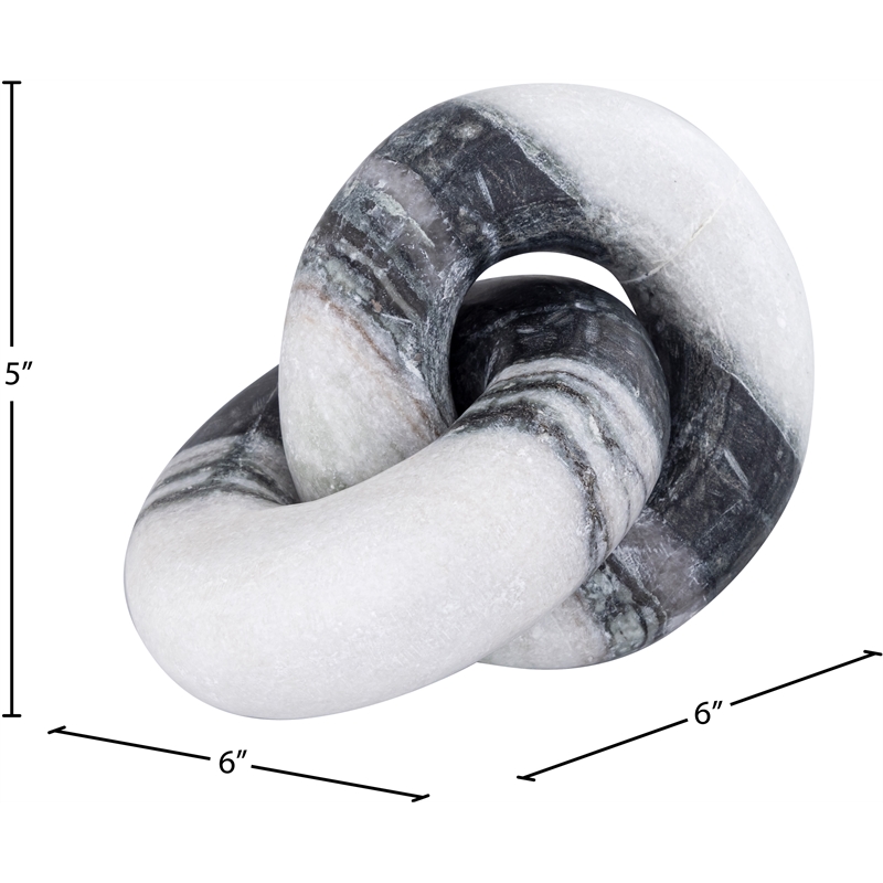 Meridian Furniture Knot Panda Marble Decorative Knot