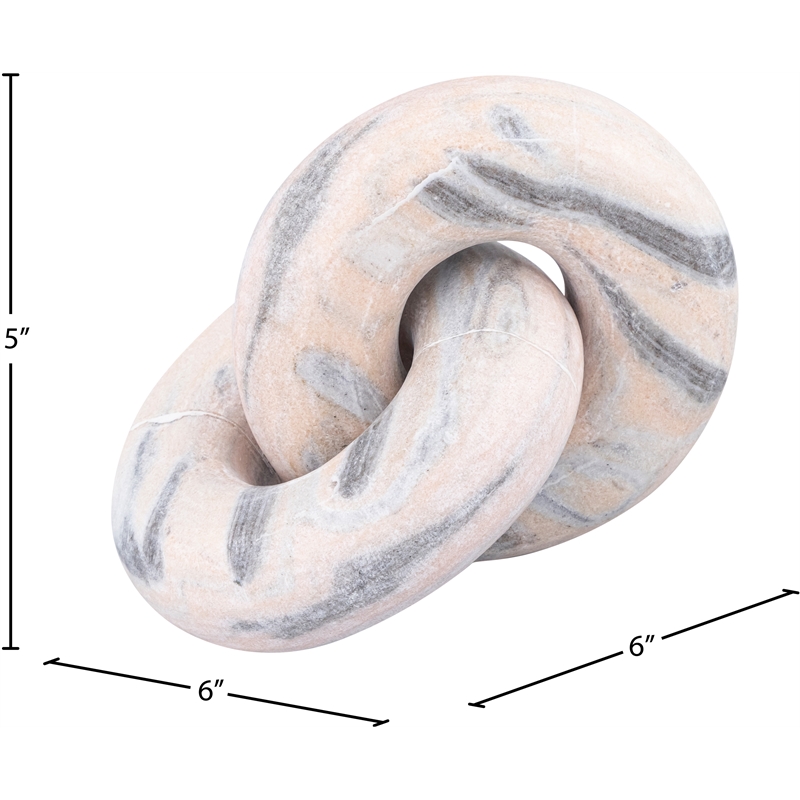 Meridian Furniture Knot Pink Marble Decorative Knot