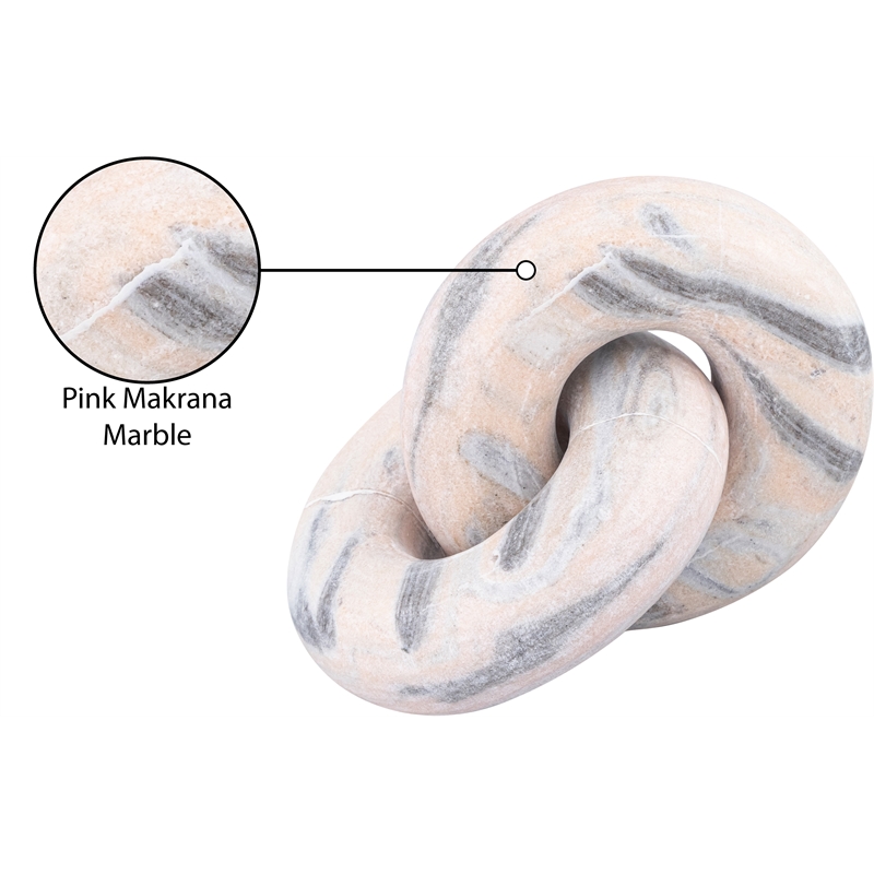 Meridian Furniture Knot Pink Marble Decorative Knot