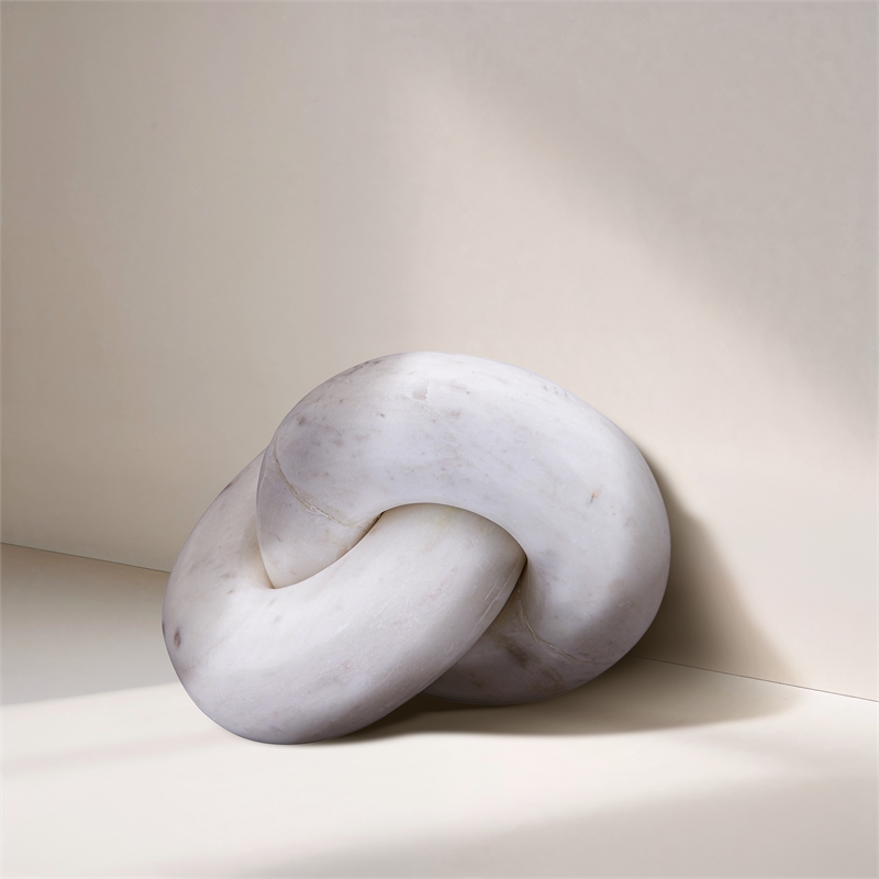 Meridian Furniture Knot White Marble Decorative Knot