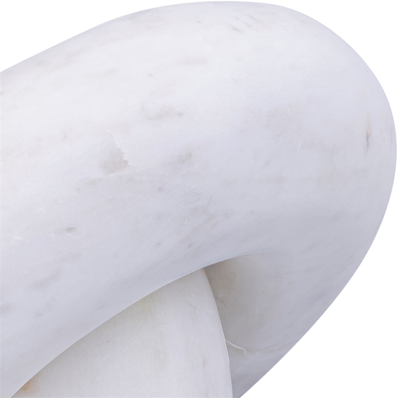 Meridian Furniture Knot White Marble Decorative Knot
