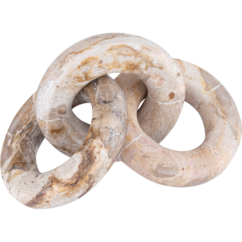 Meridian Furniture Rings Beige Marble Decorative Chain Links