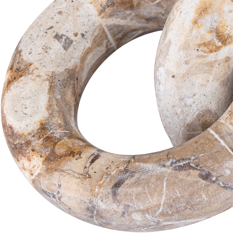 Meridian Furniture Rings Beige Marble Decorative Chain Links