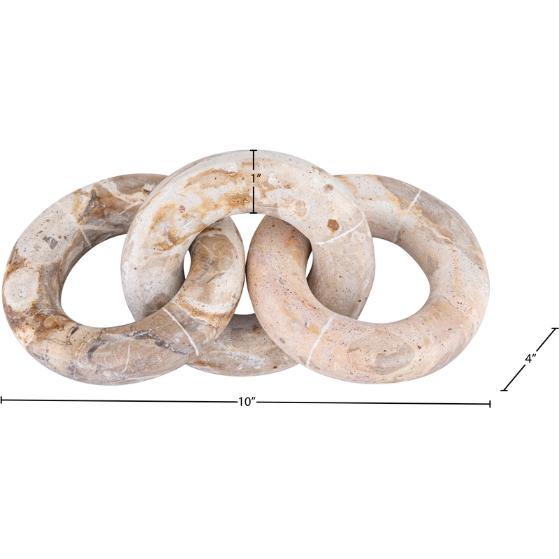 Meridian Furniture Rings Beige Marble Decorative Chain Links