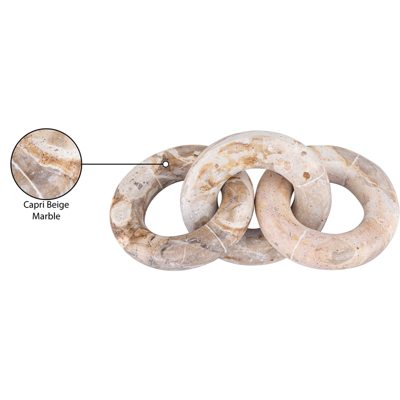 Meridian Furniture Rings Beige Marble Decorative Chain Links