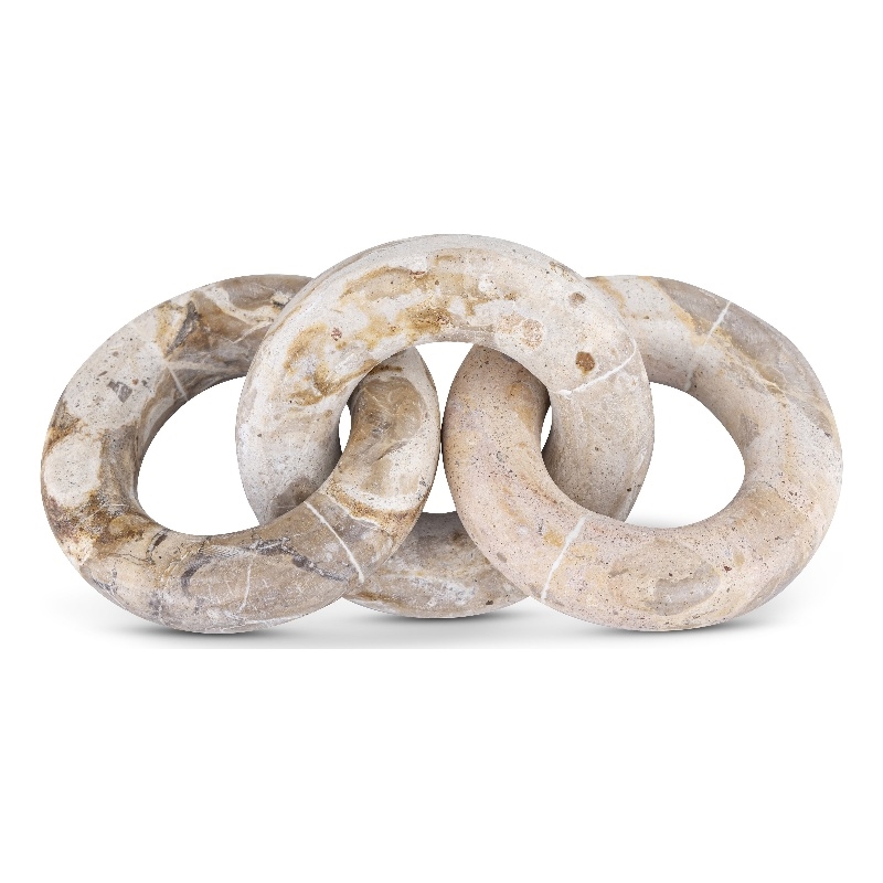 Meridian Furniture Rings Beige Marble Decorative Chain Links