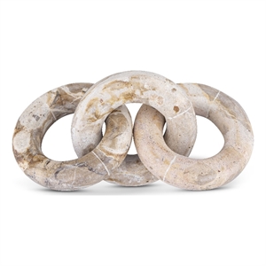 Meridian Furniture Rings Beige Marble Decorative Chain Links