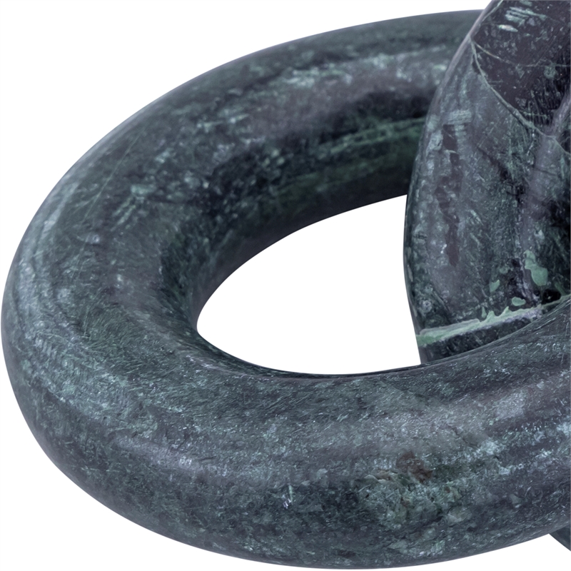 Meridian Furniture Rings Green Marble Decorative Chain Links
