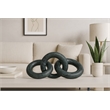 Meridian Furniture Rings Green Marble Decorative Chain Links