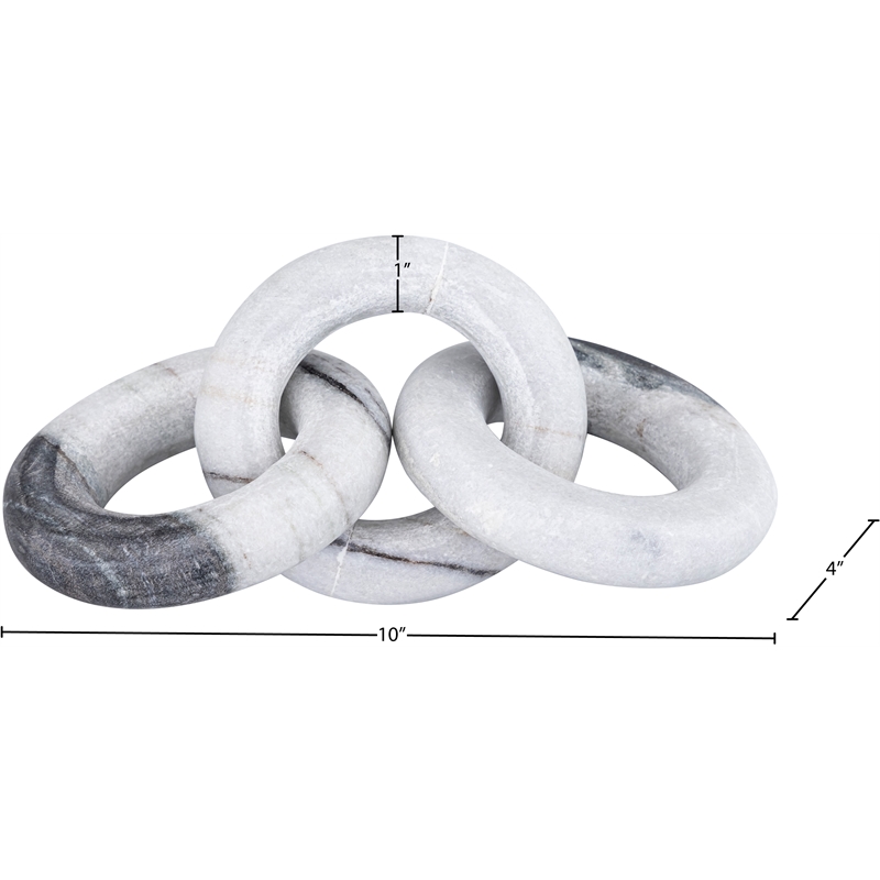 Meridian Furniture Rings Panda Marble Decorative Chain Links