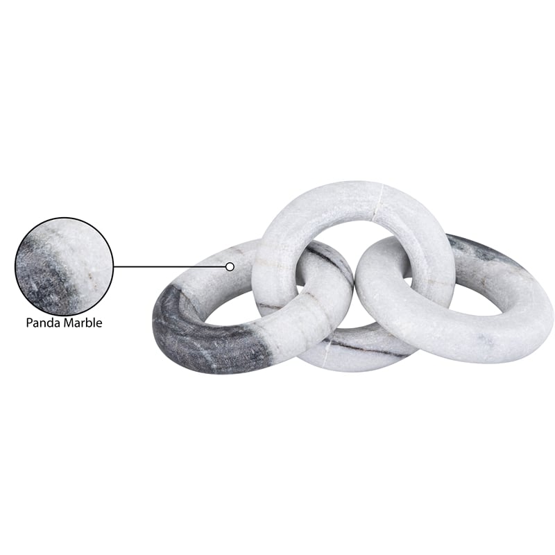 Meridian Furniture Rings Panda Marble Decorative Chain Links