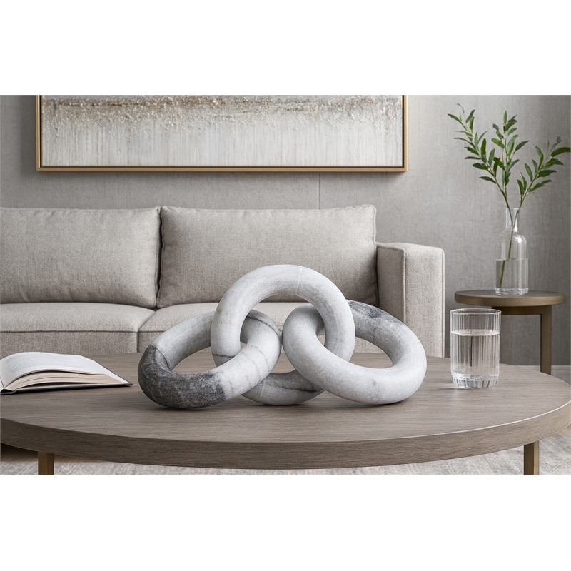 Meridian Furniture Rings Panda Marble Decorative Chain Links