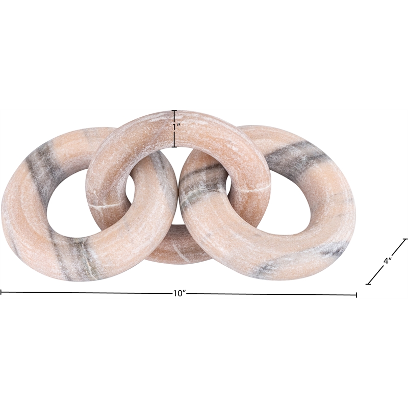 Meridian Furniture Rings Pink Marble Decorative Chain Links
