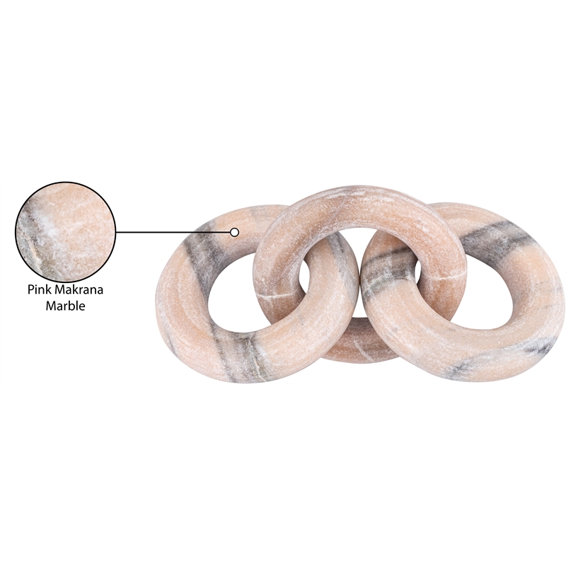 Meridian Furniture Rings Pink Marble Decorative Chain Links