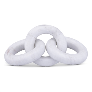 Meridian Furniture Rings White Marble Decorative Chain Links