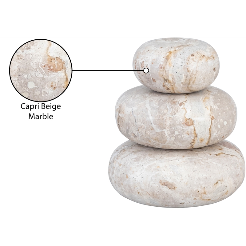 Meridian Furniture Pumpkin Beige Marble 3pc. Decorative Object
