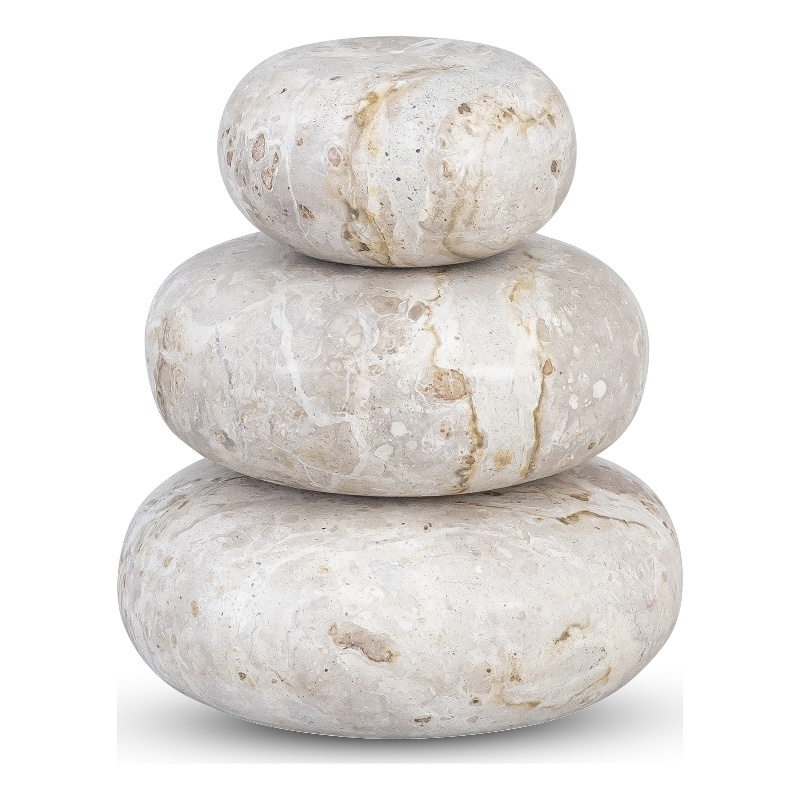 Meridian Furniture Pumpkin Beige Marble 3pc. Decorative Object