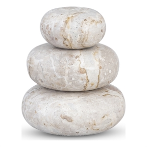 Meridian Furniture Pumpkin Beige Marble 3pc. Decorative Object