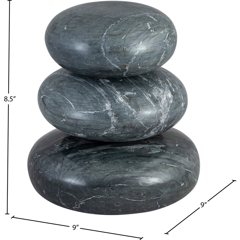 Meridian Furniture Pumpkin Black Marble 3pc. Decorative Object