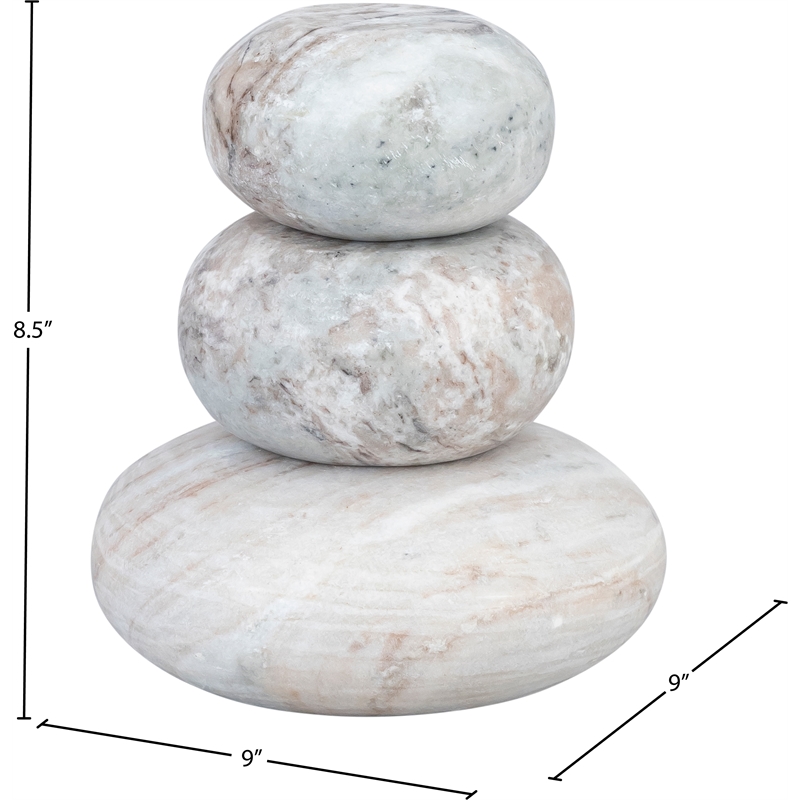 Meridian Furniture Pumpkin Brown Marble 3pc. Decorative Object