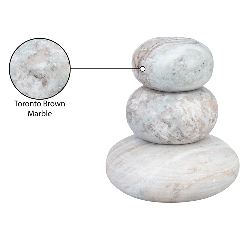 Meridian Furniture Pumpkin Brown Marble 3pc. Decorative Object