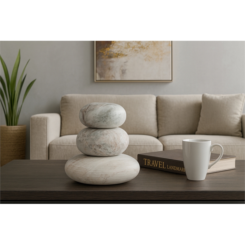 Meridian Furniture Pumpkin Brown Marble 3pc. Decorative Object