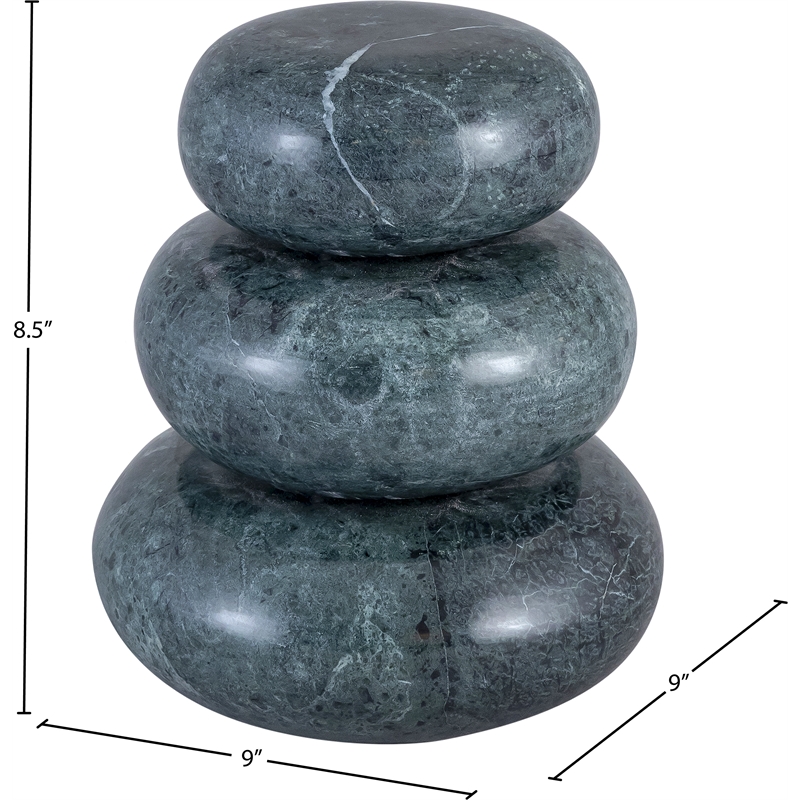 Meridian Furniture Pumpkin Green Marble 3pc. Decorative Object