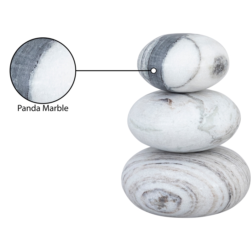 Meridian Furniture Pumpkin Panda Marble 3pc. Decorative Object