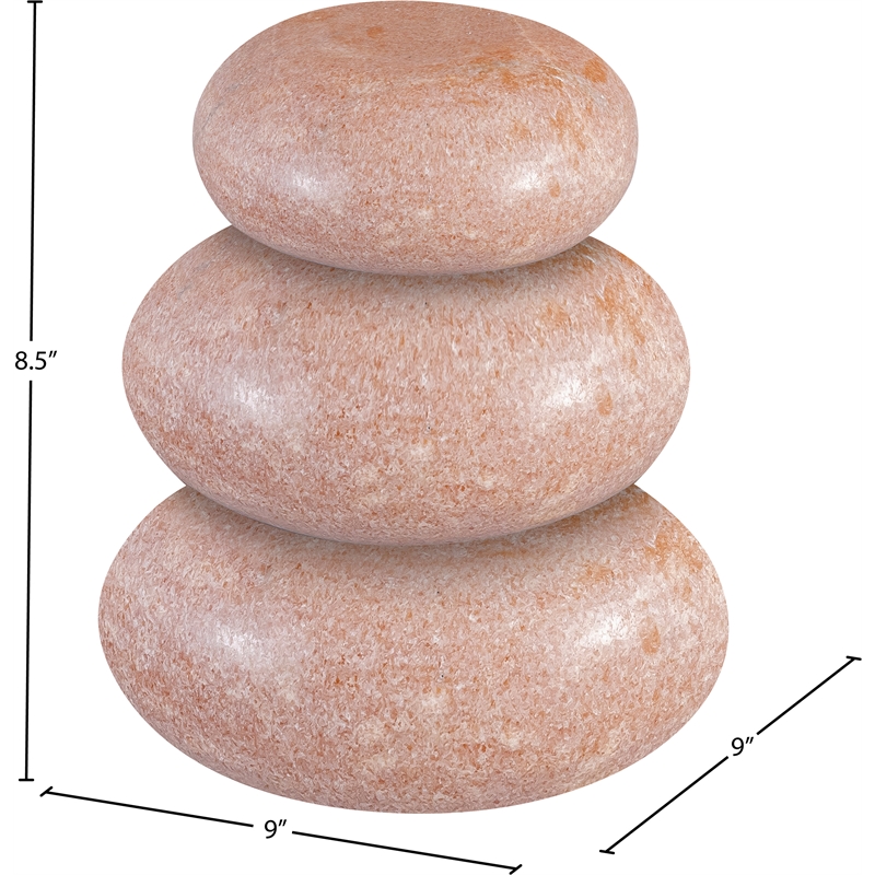 Meridian Furniture Pumpkin Pink Marble 3pc. Decorative Object
