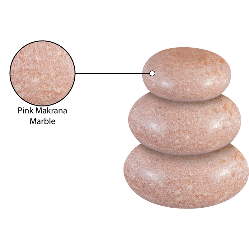 Meridian Furniture Pumpkin Pink Marble 3pc. Decorative Object