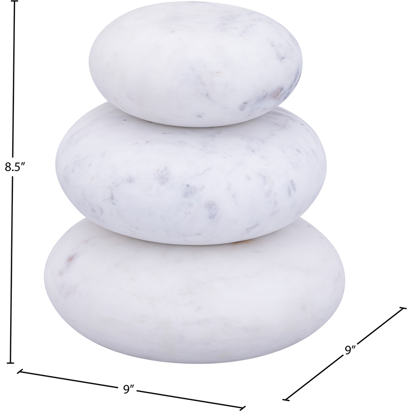 Meridian Furniture Pumpkin White Marble 3pc. Decorative Object