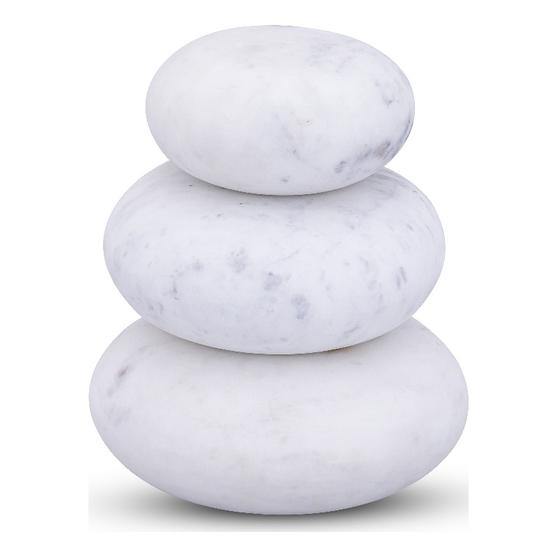 Meridian Furniture Pumpkin White Marble 3pc. Decorative Object