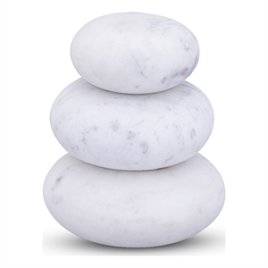 Meridian Furniture Pumpkin White Marble 3pc. Decorative Object