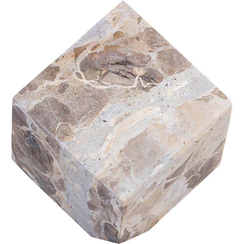 Meridian Furniture Block Beige Marble Decorative Cube