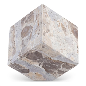 Meridian Furniture Block Beige Marble Decorative Cube