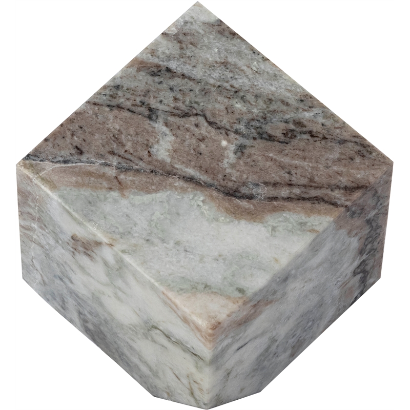 Meridian Furniture Block Brown Marble Decorative Cube