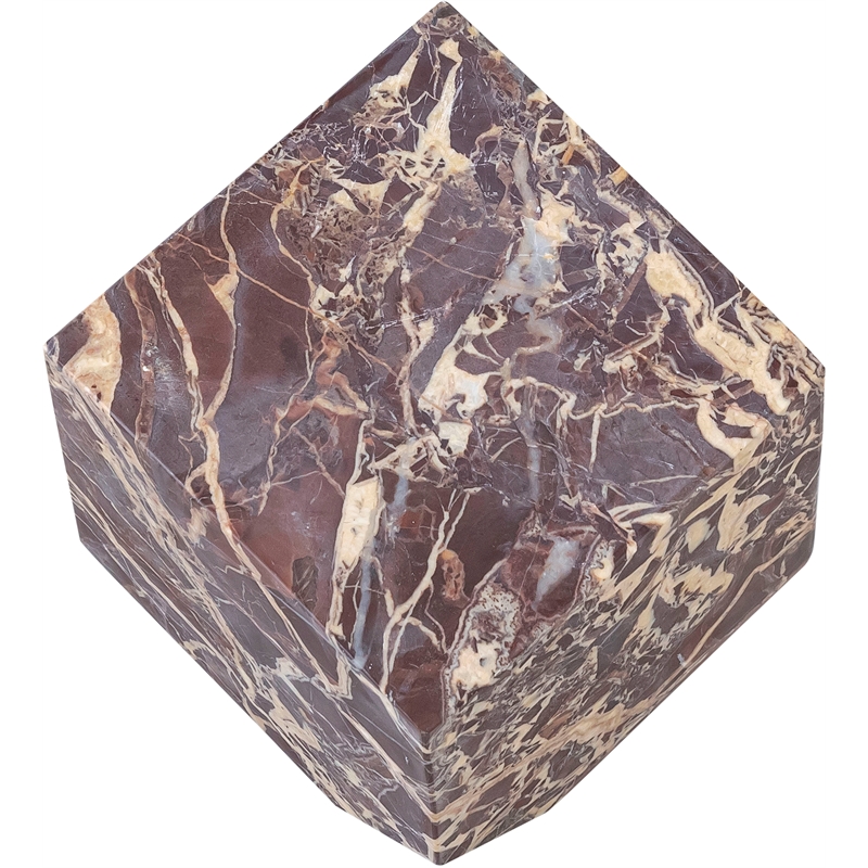 Meridian Furniture Block Cherry Marble Decorative Cube