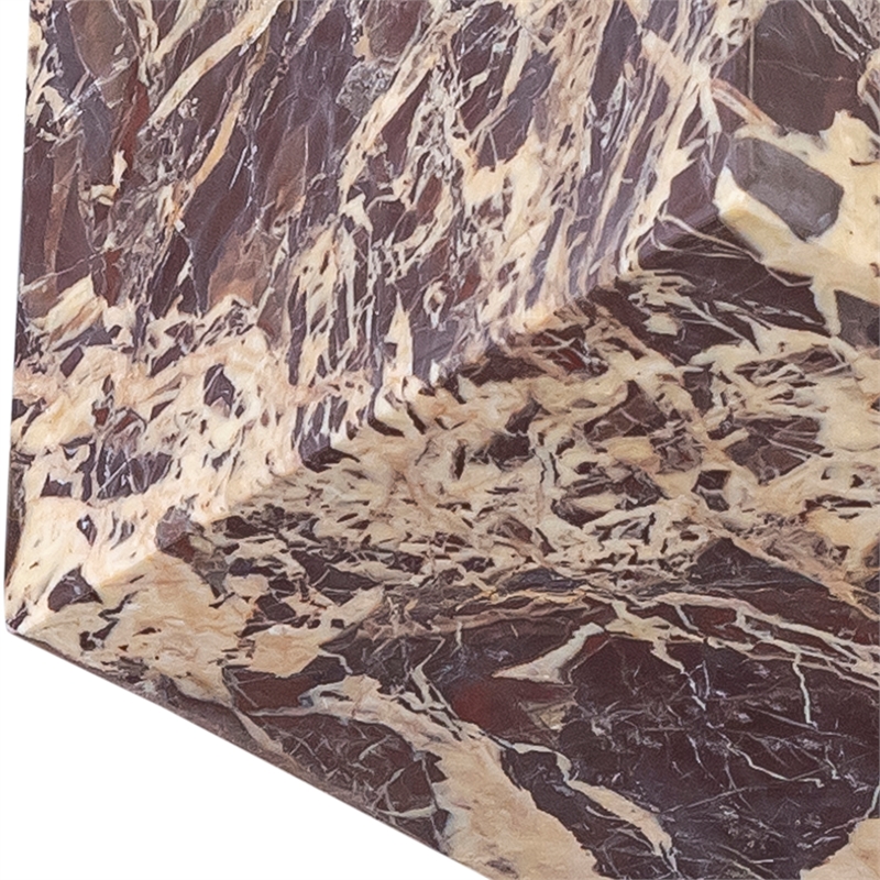 Meridian Furniture Block Cherry Marble Decorative Cube
