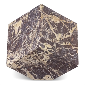 Meridian Furniture Block Cherry Marble Decorative Cube