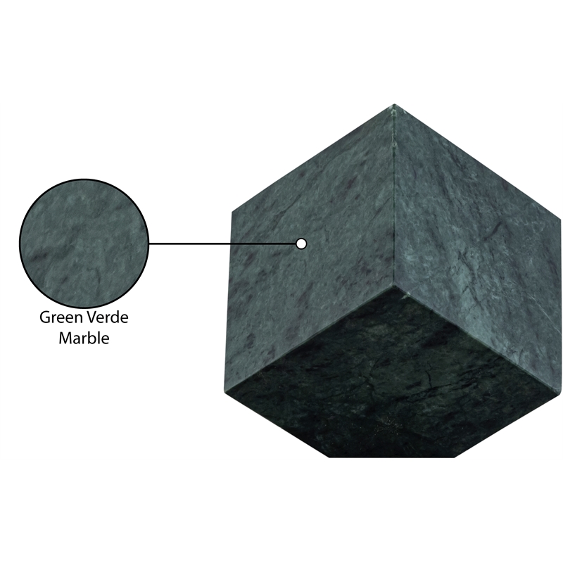 Meridian Furniture Block Green Marble Decorative Cube
