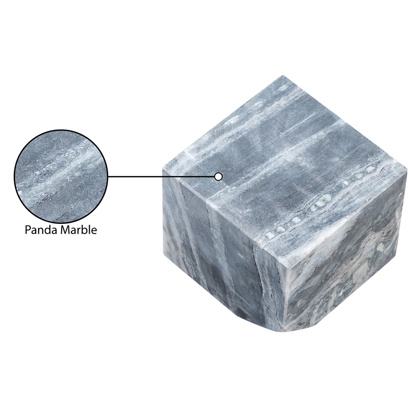 Meridian Furniture Block Panda Marble Decorative Cube