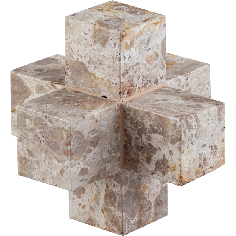 Meridian Furniture Jack Beige Marble Decorative Jack Object