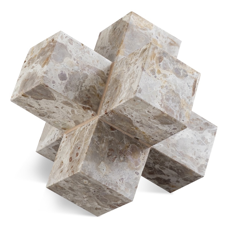 Meridian Furniture Jack Beige Marble Decorative Jack Object