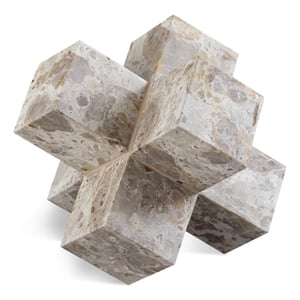 Meridian Furniture Jack Beige Marble Decorative Jack Object