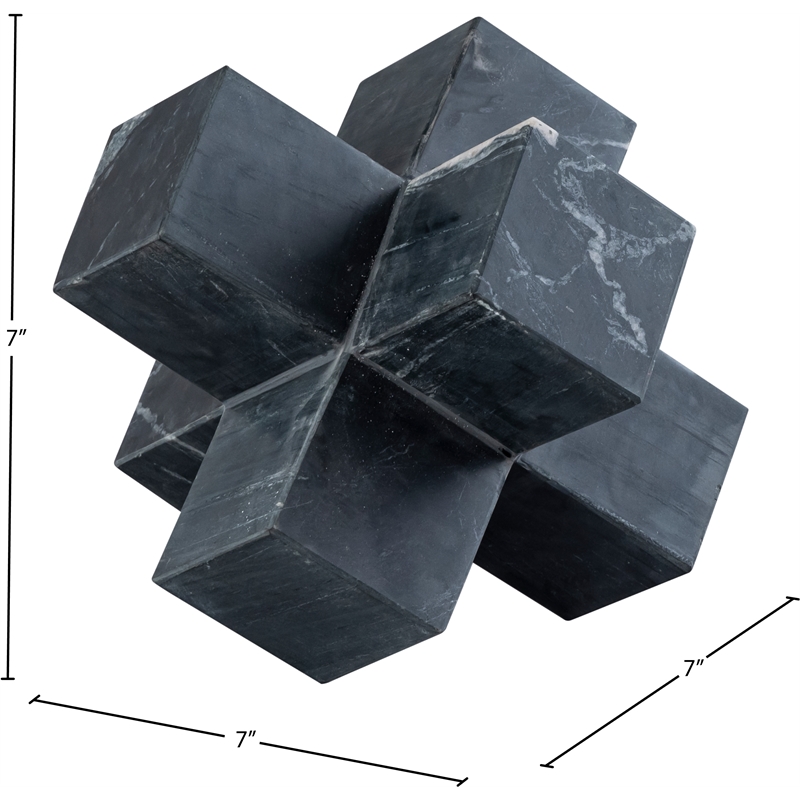 Meridian Furniture Jack Black Marble Decorative Jack Object