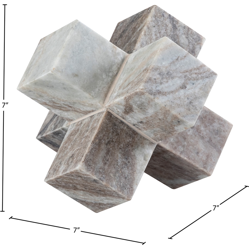 Meridian Furniture Jack Brown Marble Decorative Jack Object