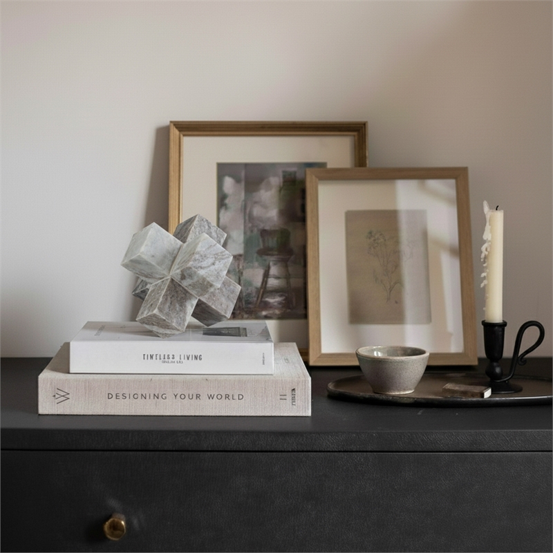 Meridian Furniture Jack Brown Marble Decorative Jack Object