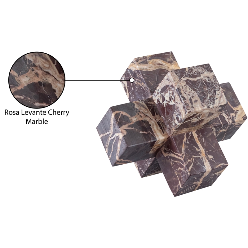 Meridian Furniture Jack Cherry Marble Decorative Jack Object