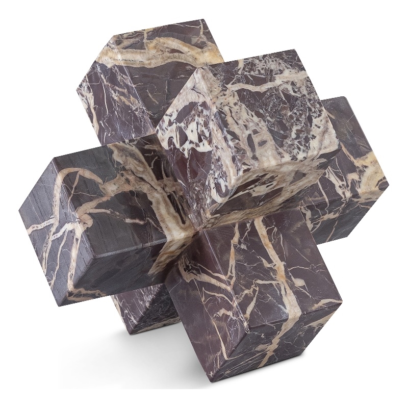 Meridian Furniture Jack Cherry Marble Decorative Jack Object